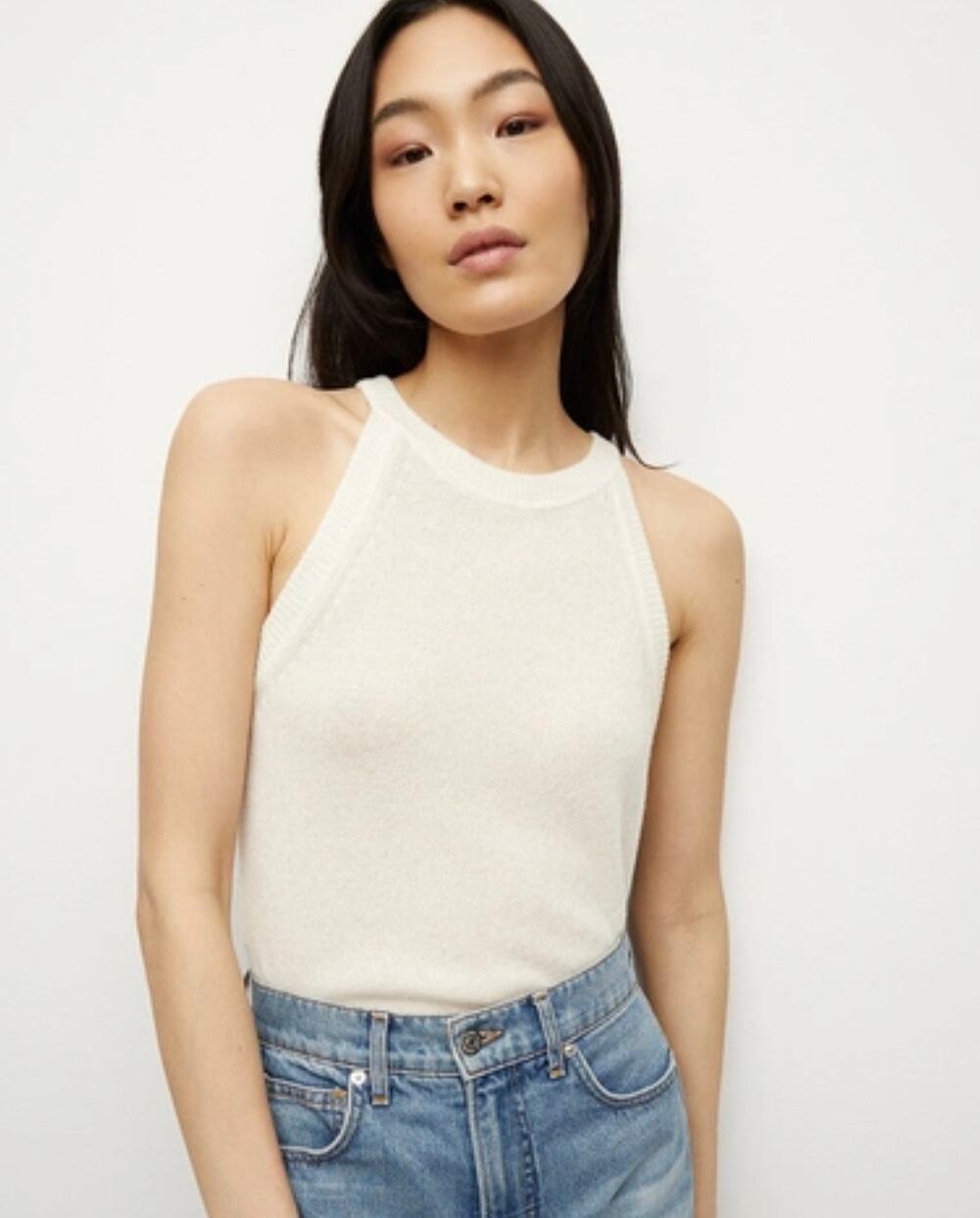 Veronica Beard Myrick Cashmere Tank XS Cream